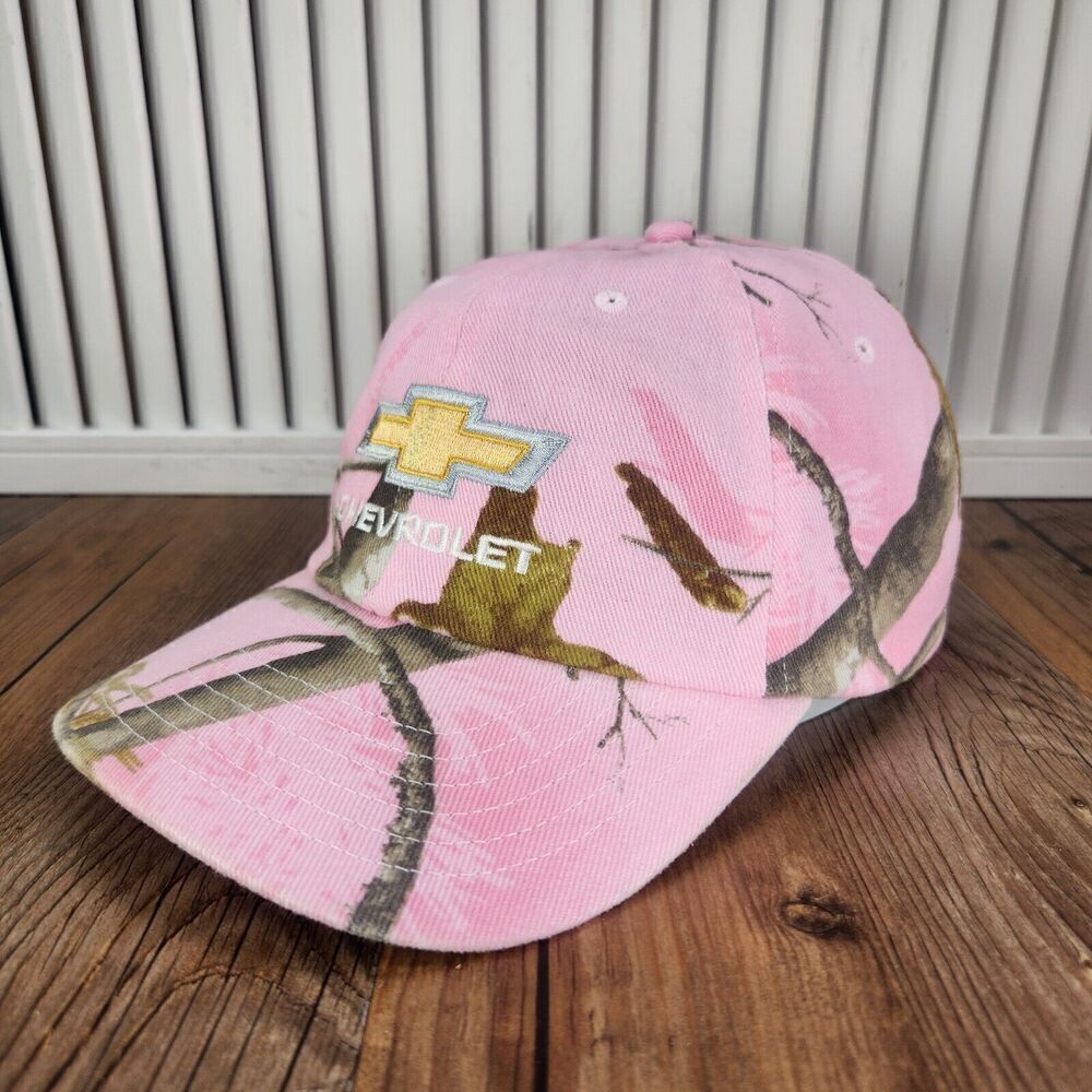 Chevrolet Bowtie Hat Cap Strap Back Pink Camo Women Kati Sportcap Trucks Hunting